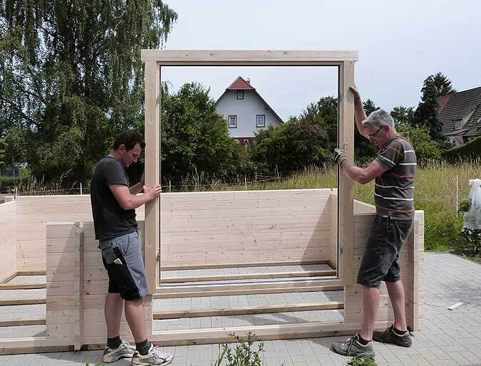 Aufbau Gartenhaus