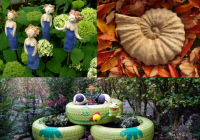 Originelle Gartendeko vom Froschkönig bis zum Urzeittier frosch, schnecke und ladies als gartendeko