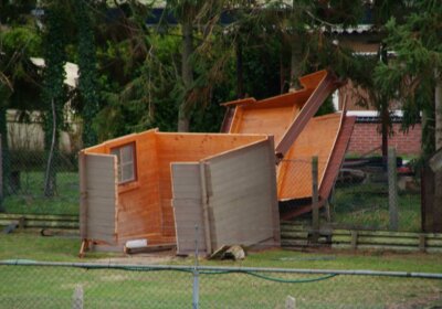 Sturmschaden am Gartenhaus