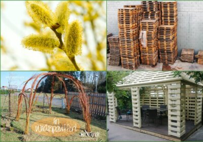 Gartenpavillon aus Weiden und Paletten – 2 Anleitungen zum Selberbauen weiden-pavillon-paletten-pavillon-collage