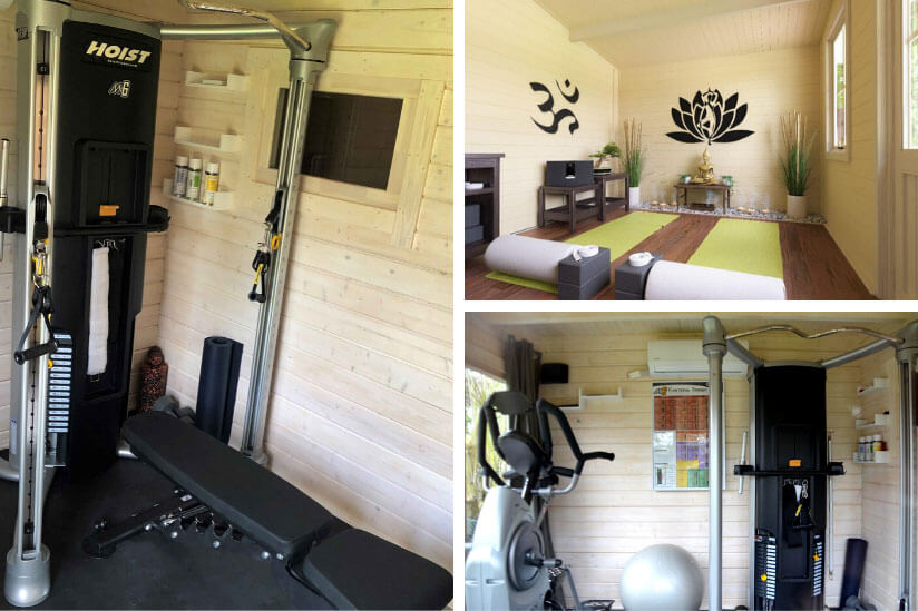 Gartenhaus Fitnessraum Yogaraum