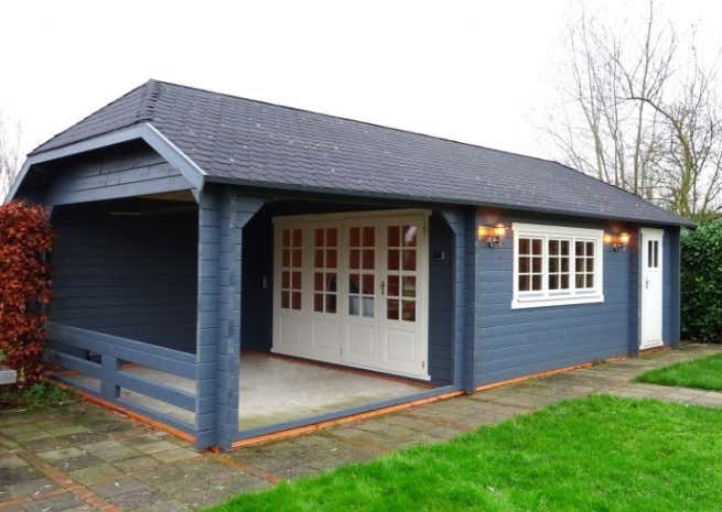 Klant afbeelding: Tuinhuis model Wolfskappe-50 B met Tuinhok