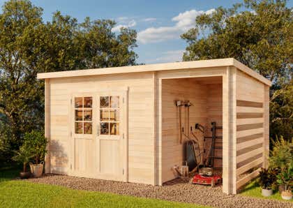 Tuinhuis met Lessenaarsdak model Maria-28 Compact