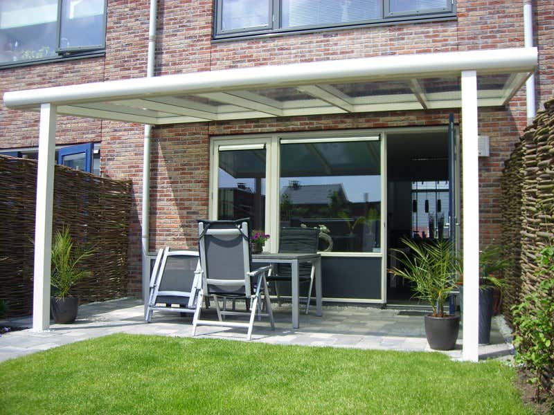 Klant afbeelding: Aluminium terrasoverkapping plat dak