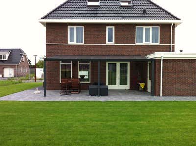 Klant afbeelding: Aluminium terrasoverkapping plat dak