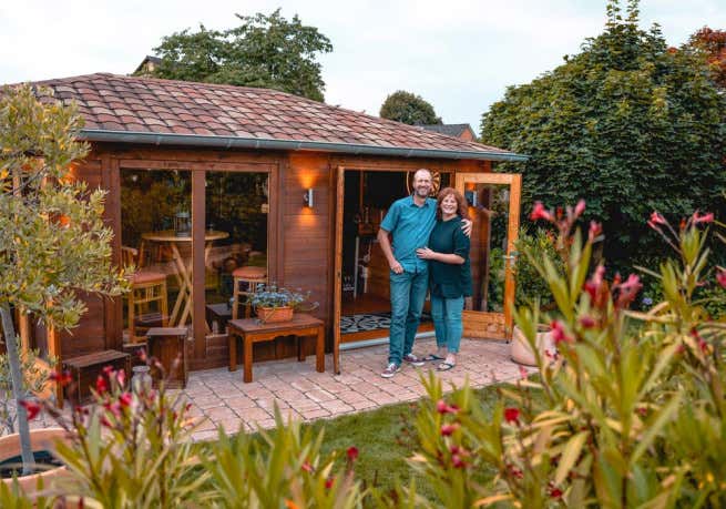 Klant afbeelding: 5-hoekig Tuinhuis Julia-40 ISO