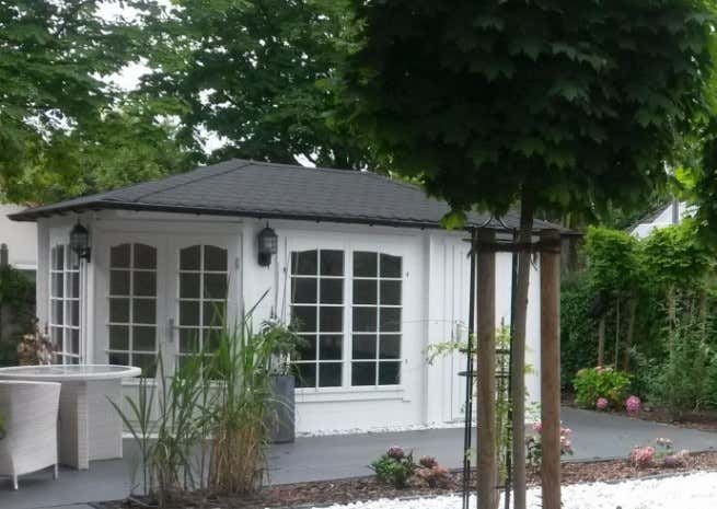 Klant afbeelding: 5-hoekig Tuinhuis model Josephine-40 met Aanbouw