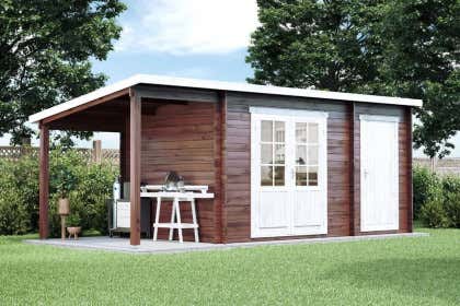 Tuinhuis Maria lessenaardak met aanbouw & schuin dak
