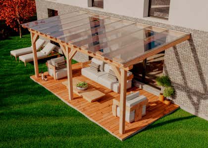 Overkapping: Soorten, Materialen, Afwerking & Prijzen - Terrasoverkapping - Overkapping Terras - LSBblokhutten.be thumbnail