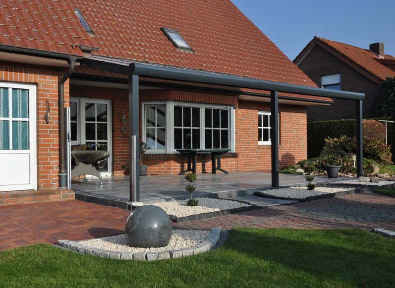 Klant afbeelding: Aluminium terrasoverkapping plat dak