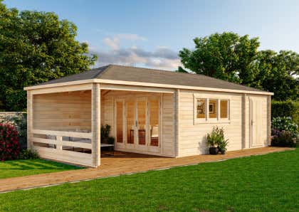 Tuinhuis model Montana-44 met Aanbouw