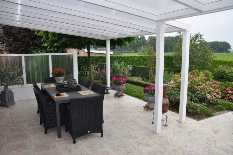 Klant afbeelding: Aluminium terrasoverkapping plat dak