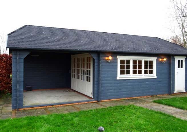 Klant afbeelding: Tuinhuis model Wolfskappe-50 B met Tuinhok