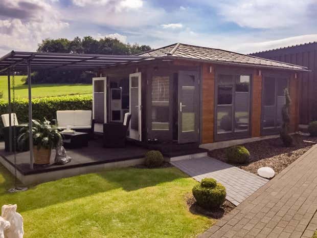 Klant afbeelding: 5-hoekig Tuinhuis Julia-40 ISO
