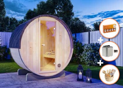 Sauna complete set barrel sauna Mini XXS