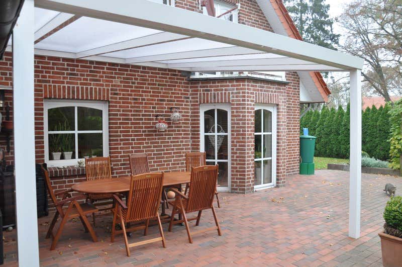 Klant afbeelding: Aluminium terrasoverkapping plat dak