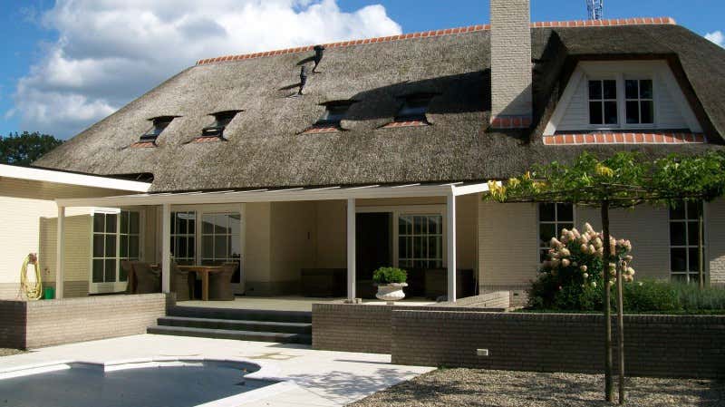 Klant afbeelding: Aluminium terrasoverkapping plat dak