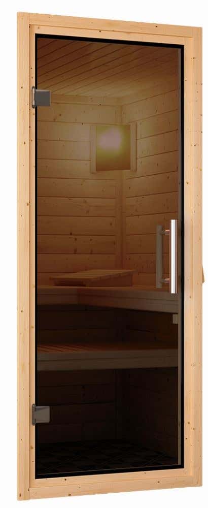 Deurpakket 38 + 40 mm sauna grafiet volglas