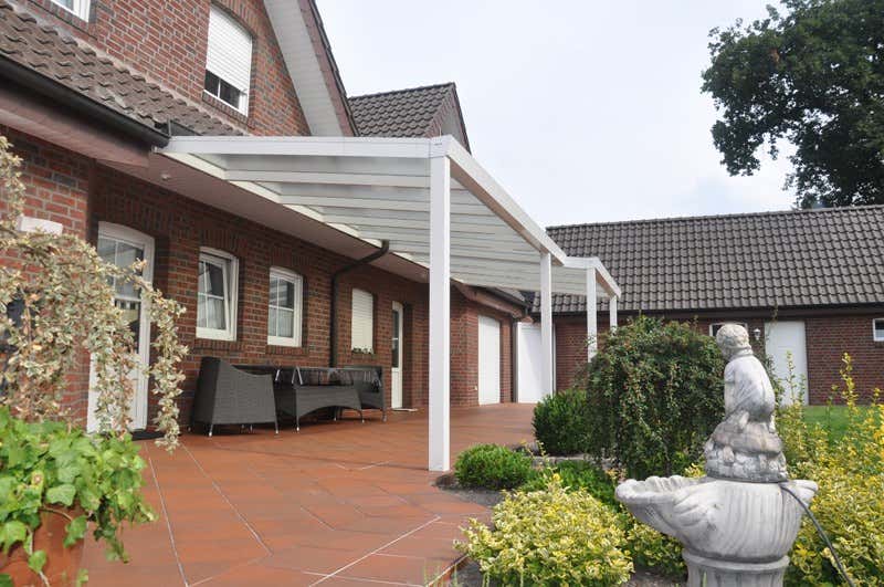 Klant afbeelding: Aluminium terrasoverkapping plat dak