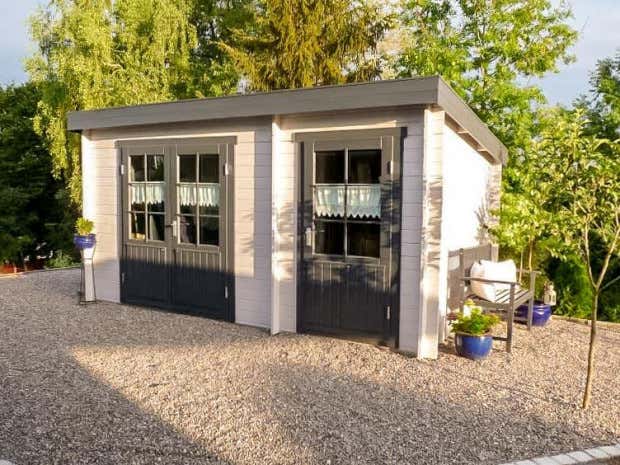 Klant afbeelding: Tuinhuis Maria met lessenaardak en aanbouw