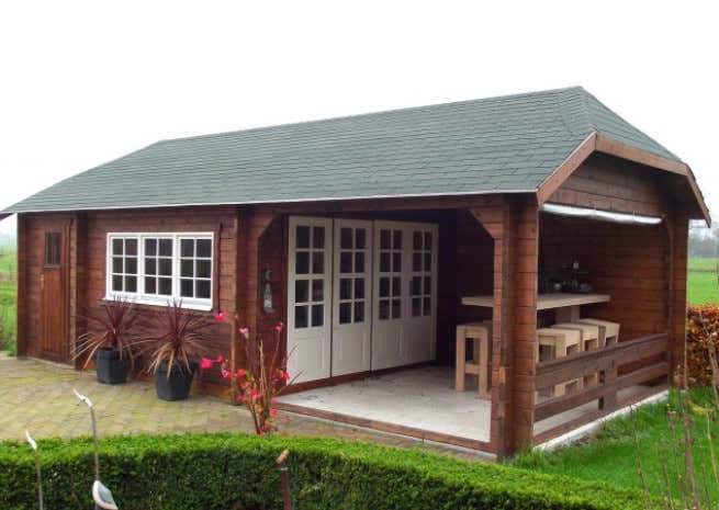 Klant afbeelding: Tuinhuis model Wolfskappe-50 B met Tuinhok