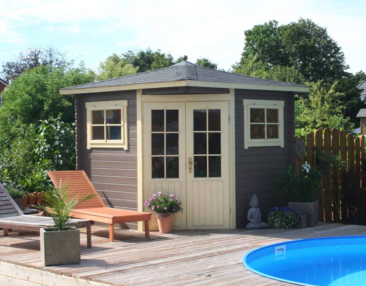Klant afbeelding: 5-hoekig Tuinhuis model Sunny-B
