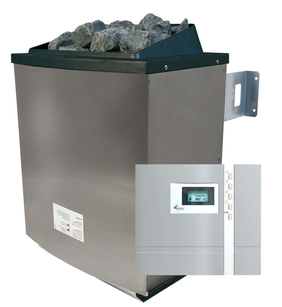 Karibu saunakachel 9 kW roestvrij staal SET met strg. Finse Premium en stenen