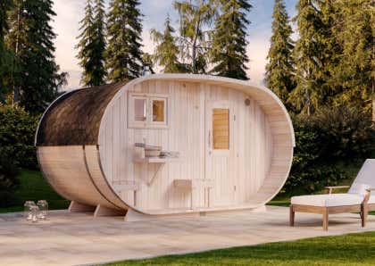 positie Berucht achterstalligheid Voorgemonteerde barrelsauna kopen " Grote sauna keuze