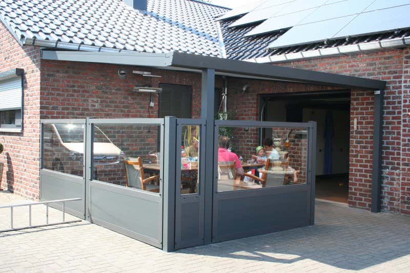 Klant afbeelding: Aluminium terrasoverkapping plat dak