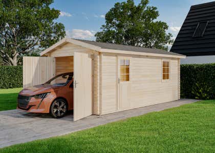 Alpholz houten garage model A-40 TE