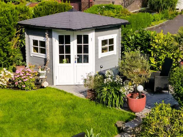 Klant afbeelding: 5-hoekig Tuinhuis model Sunny-B