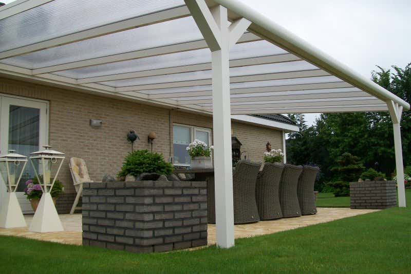 Klant afbeelding: Aluminium terrasoverkapping plat dak