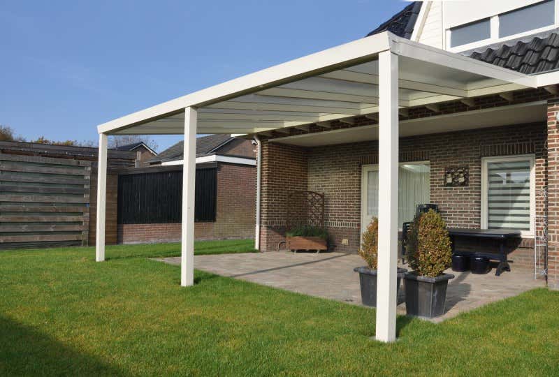 Klant afbeelding: Aluminium terrasoverkapping plat dak