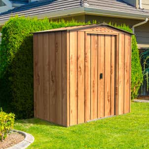 DURAMAX metalen gereedschapsschuur 2x1,2m houtlook