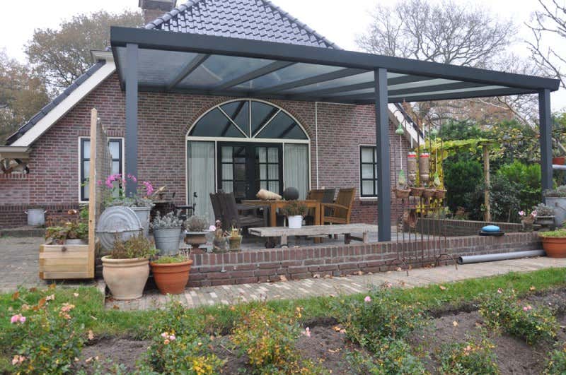 Klant afbeelding: Aluminium terrasoverkapping plat dak