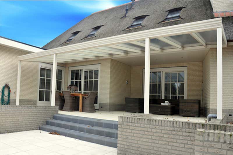 Klant afbeelding: Aluminium terrasoverkapping plat dak
