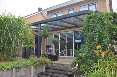 Klant afbeelding: Aluminium terrasoverkapping plat dak