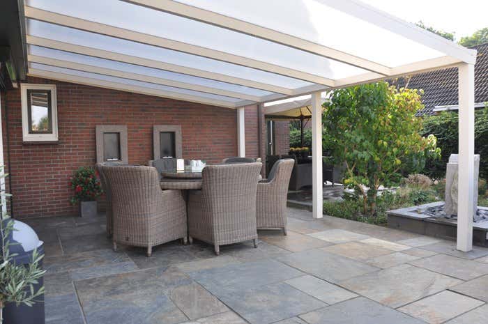 Klant afbeelding: Aluminium terrasoverkapping plat dak