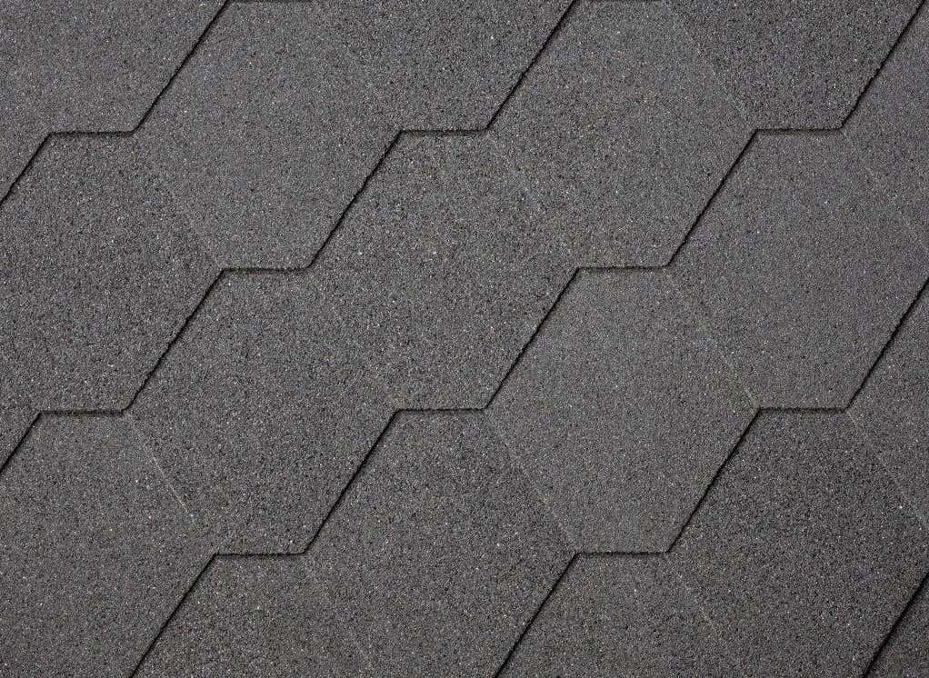 Premium zeshoekige shingles zwart 3m²