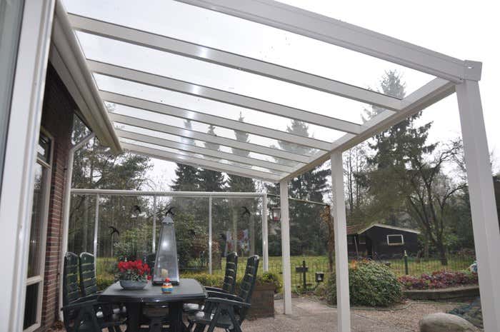 Klant afbeelding: Aluminium terrasoverkapping plat dak
