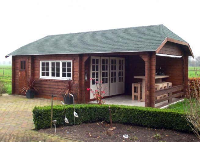 Klant afbeelding: Tuinhuis model Wolfskappe-50 B met Tuinhok