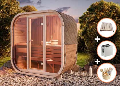 Sauna complete set barrelsauna Ellipso M