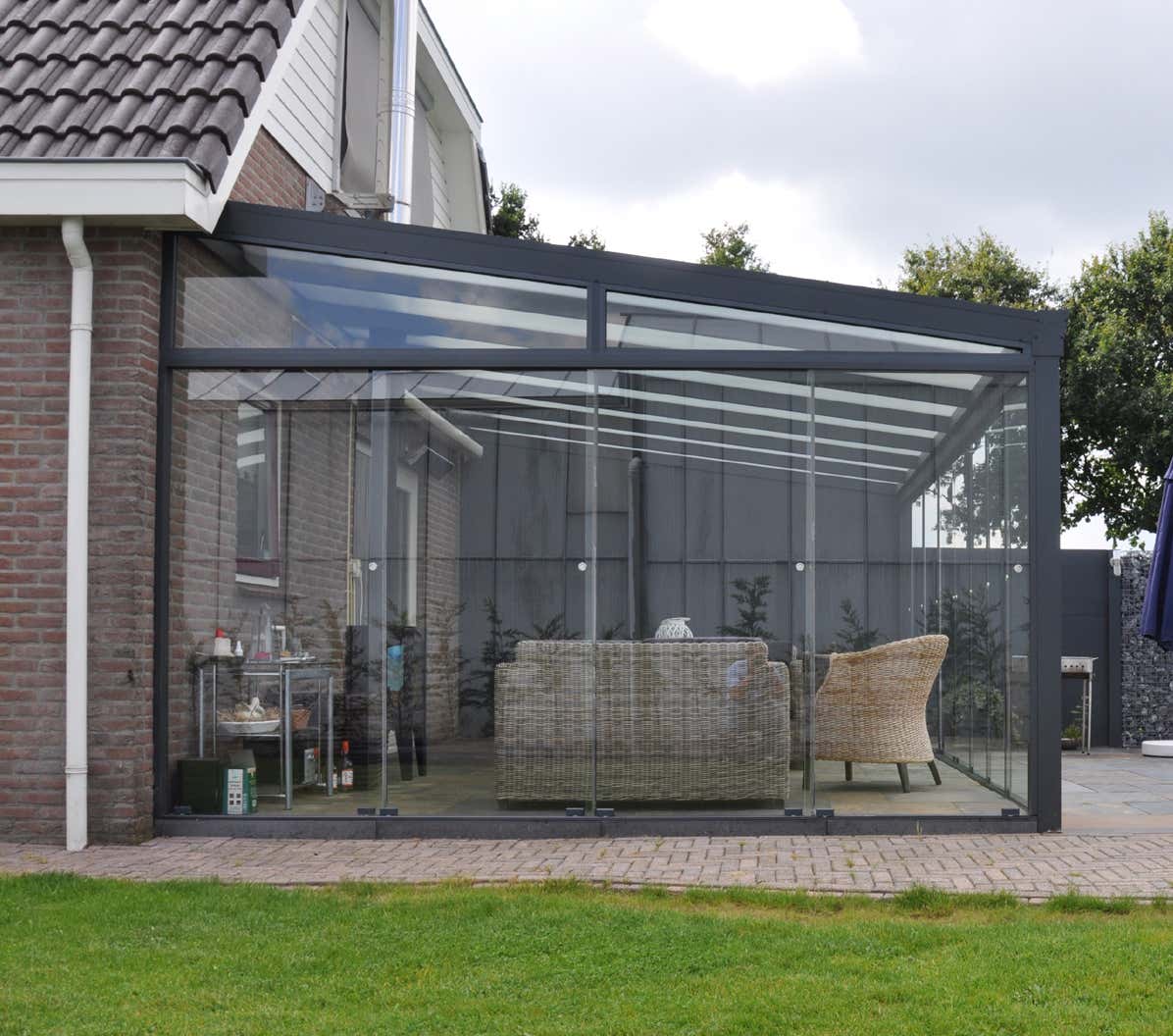 Wiggenraam voor Zijwanden van Veiligheidsglas 250 cm links