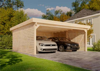 Alpholz Dubbele Carport Olaf Exclusief
