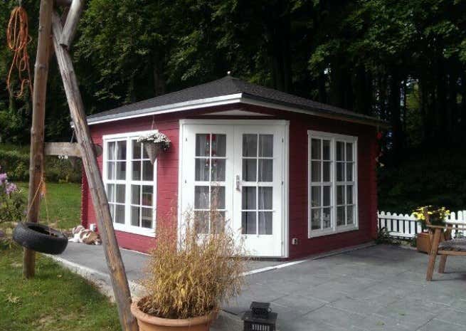 Klant afbeelding: 5-hoekig Tuinhuis model Victoria C 40