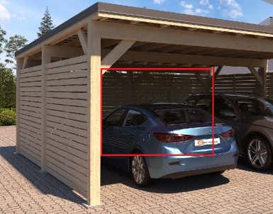Achterwand module voor Camping Carport Ville