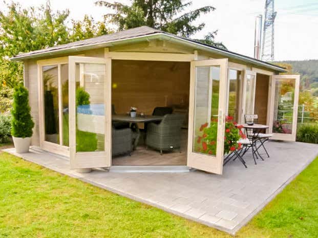 Klant afbeelding: 5-hoekig Tuinhuis Julia-40 ISO