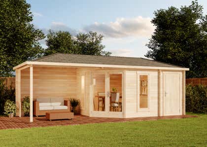 5-hoekig Tuinhuis Liwa met Aanbouw