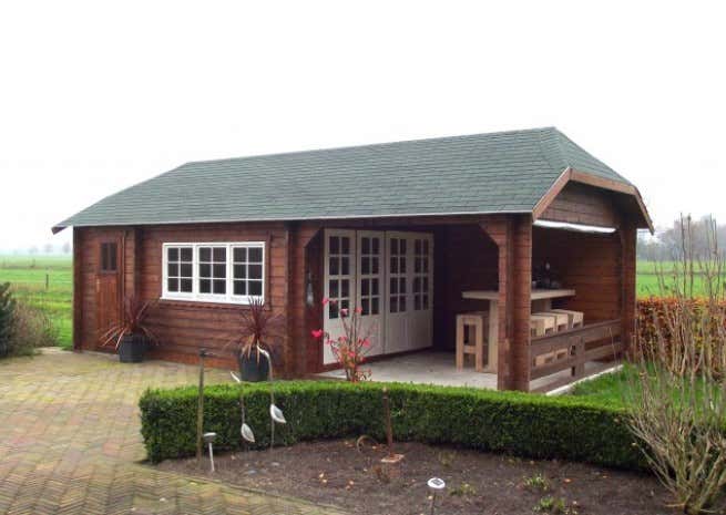 Klant afbeelding: Tuinhuis model Wolfskappe-50 B met Tuinhok