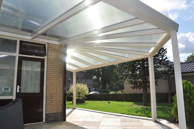 Klant afbeelding: Aluminium terrasoverkapping plat dak